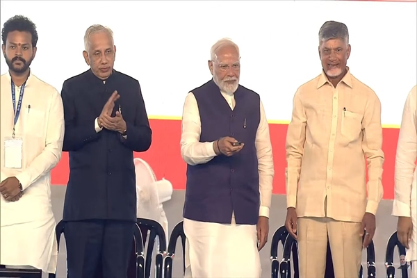 PM Modi lays foundation, inaugurates slew of projects in Andhra.