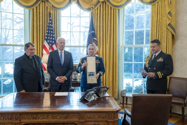 US President Biden awards Pope Francis Presidential medal of freedom with distinction