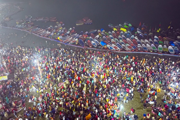 Over 6 million devotees take holy dip in Maha Kumbh