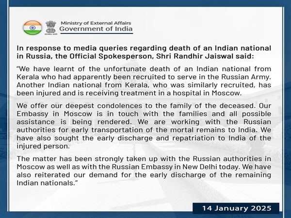 India Raises Concern Over Death of Indian National in Russia