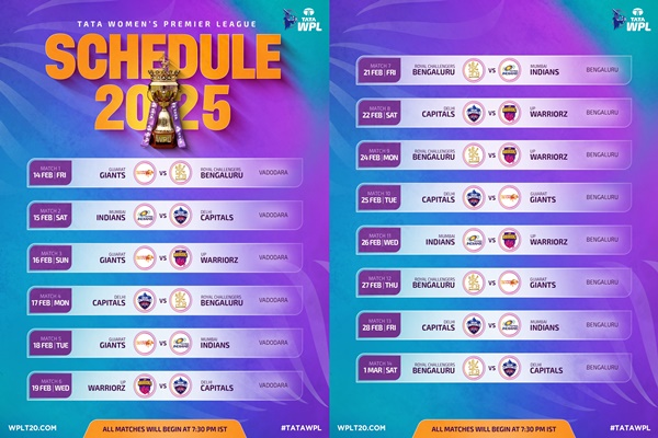 BCCI releases schedule for Women’s Premier League 2025