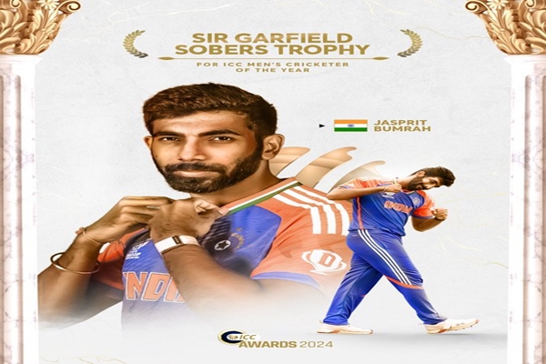 Jasprit Bumrah wins Sir Garfield Sobers Trophy as ICC men’s cricketer of the year 2024