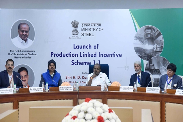 Union Minister HD Kumaraswamy launches PLI scheme 1.1 for steel industry