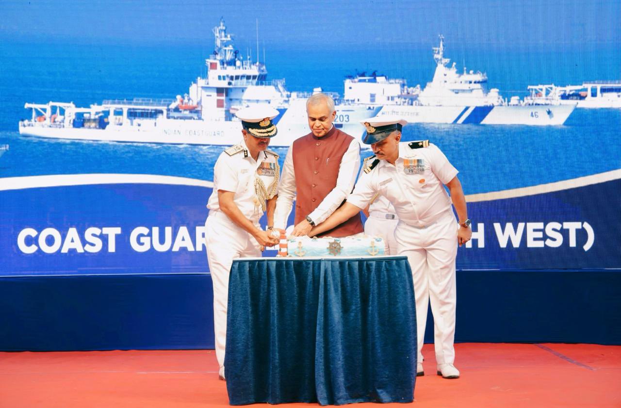 Maharashtra Governor C. P. Radhakrishnan attends 49th Raising Day of Indian Coast Guard in Mumbai