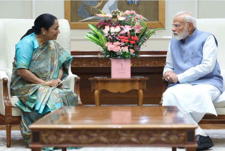 Delhi CM Rekha Gupta meets PM Narendra Modi