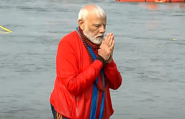 Maha Kumbh: PM Modi takes holy dip at Treveni Sangam