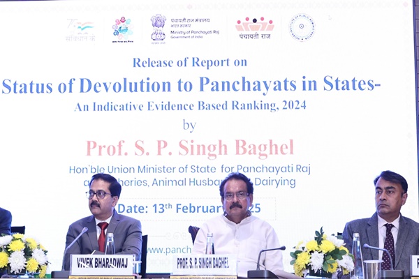 Union Minister S.P. Singh Baghel Releases Devolution Index Report