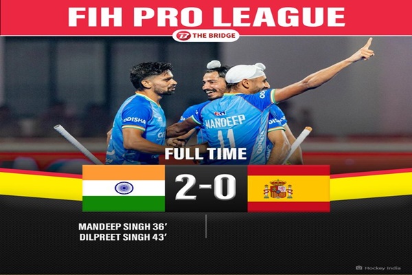 FIH Pro League: India Men’s Team Defeat Spain 2-0