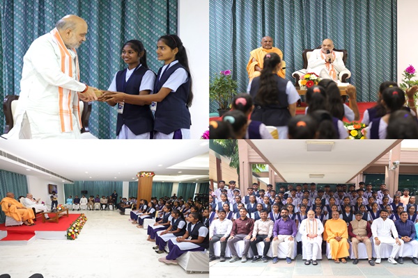 HM Amit Shah Interacts with Tribal Students, Highlights Govt’s Commitment to Empowerment