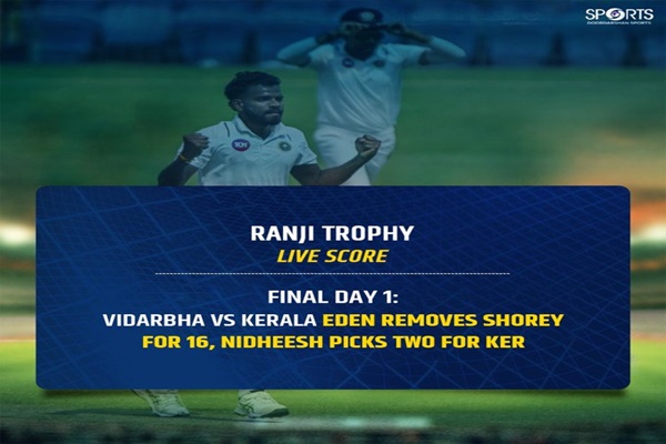 Ranji trophy final: Kerala bowlers dominate early as Vidarbha reach 81/3 at lunch