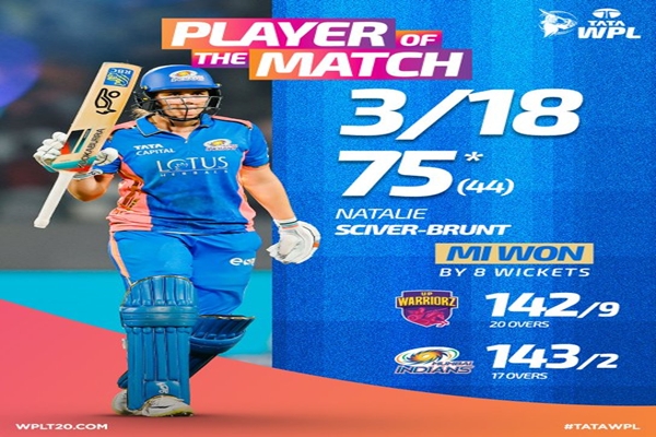 Mumbai Indians defeat UP Warriorz by 8 Wickets in Women’s T20 Premier League