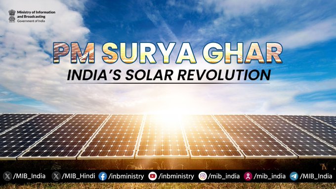 महाराष्‍ट्र ने प्रधानमंत्री सूर्य घर योजना के अंतर्गत देश में दूसरा स्‍थान प्राप्‍त किया