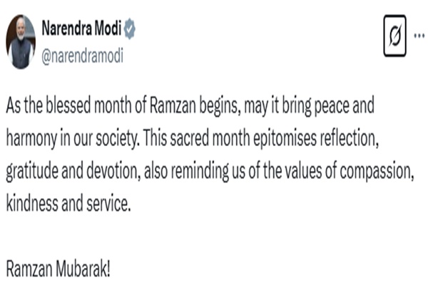 PM Modi extends greetings on Ramzan
