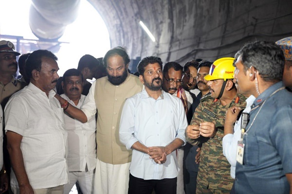 Exact location of trapped workers in SLBC tunnel unknown, rescue efforts intensified: Telangana CM