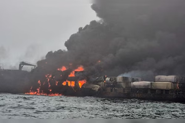 32 casualties in Oil tanker and cargo ship collision off coast of eastern England