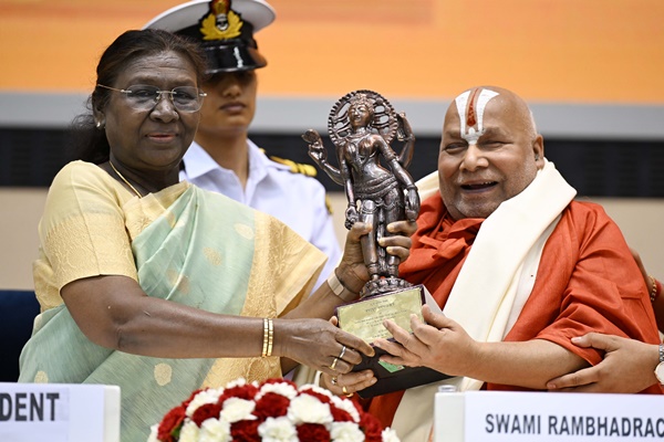 President Murmu Confers 58th Jnanpith Award on Sanskrit Scholar Jagadguru Rambhadracharya