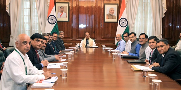 Defence Minister Rajnath Singh reviews the performance of eight DPSUs