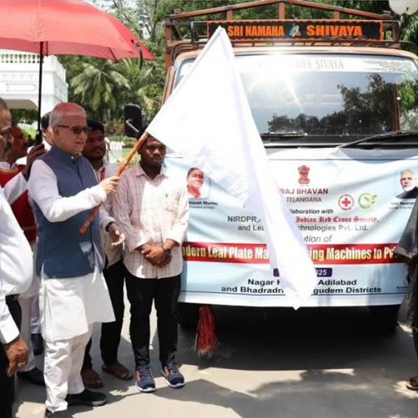 Telangana Governor flags off eco friendly livelihood initiative for tribal communities   