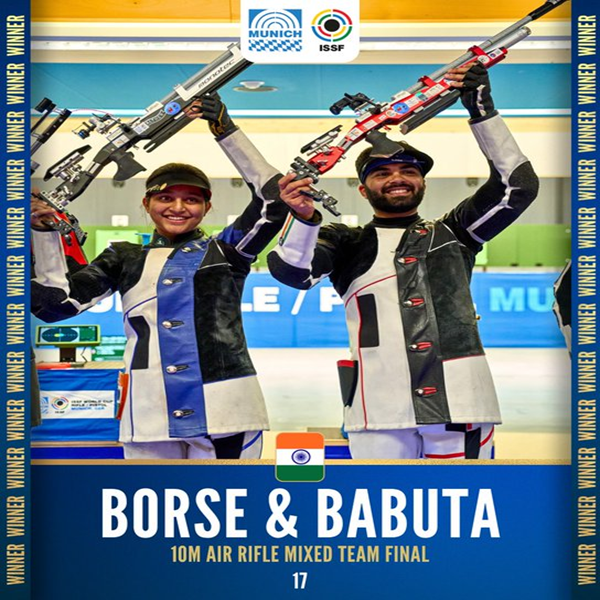 ISSF World Cup 2025 : आर्या बोरसे आणि अर्जुन बबुताला सुवर्ण पदक