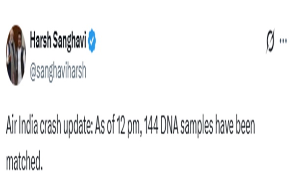 Ahmedabad plane crash: DNA sampling nealy complete