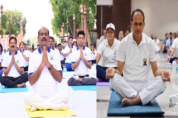 LS Speaker Om Birla, Agriculture Minister Shivraj Chouhan lead Yoga Day celebrations