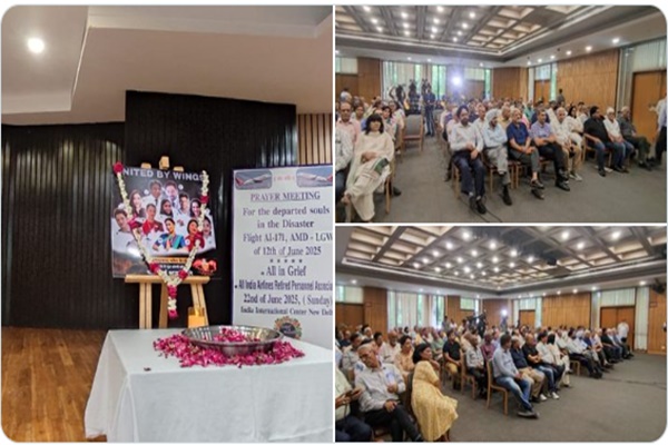 Airlines Retired Personnel Hold Prayer Meet for Ahmedabad Plane Crash Victims in Delhi