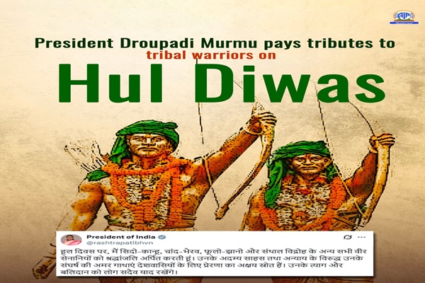 President Murmu pays tributes to tribal warriors on Hul Diwas