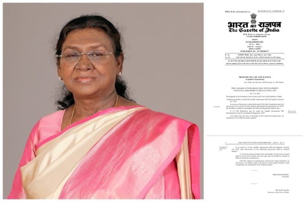 President Murmu promulgates amendment reserving one-third seats for women in Ladakh Hill Councils