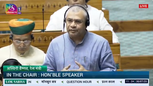 Udhampur-Srinagar-Baramulla Rail Link Built with Global Safety Standards, Says Railway Minister in Lok Sabha