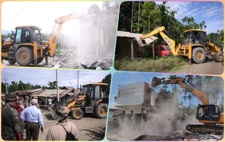 উৰিয়ামঘাটত প্ৰথম পৰ্যায়ৰ উচ্ছেদ অভিযান সুকলমে সম্পন্ন