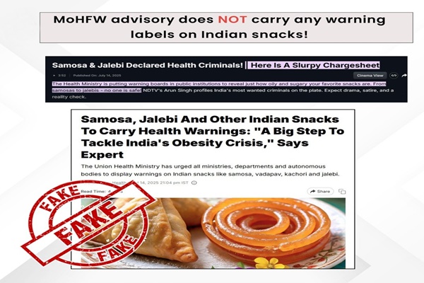 Health Ministry rejects reports on warning labels for samosa, jalebi, laddoo