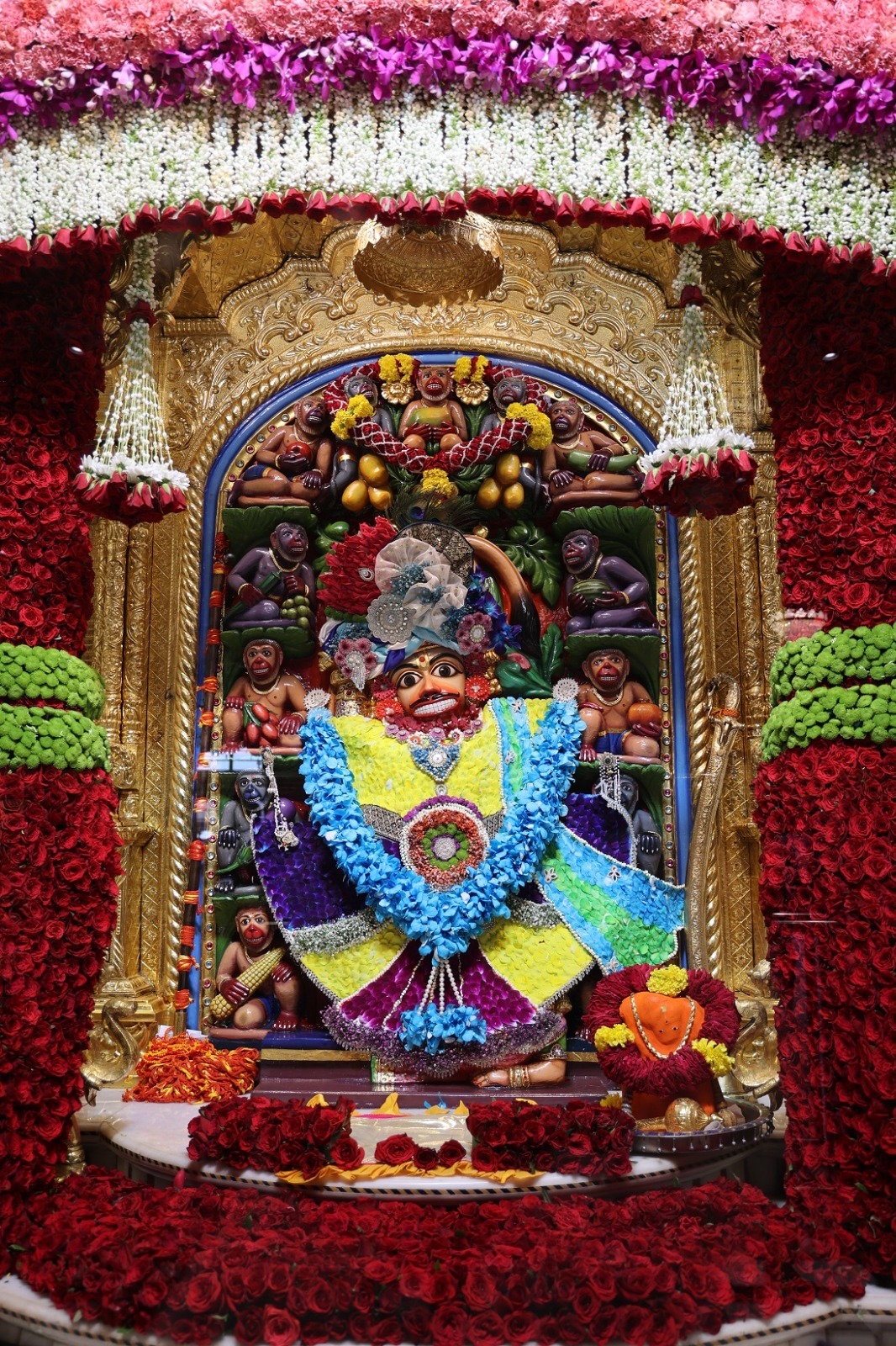 બોટાદના સુપ્રસિદ્ધ સાળંગપુરધામ શ્રી કષ્ઠભંજન દેવ હનુમાનજી મંદિરમાં આજે દાદાને અનેકવિધ ફૂલ-પાંદડીના વાઘાં પહેરાવાયા