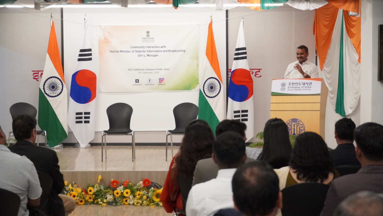 Union Minister  Dr. L. Murugan Strengthens India-Korea Ties in Media and Culture