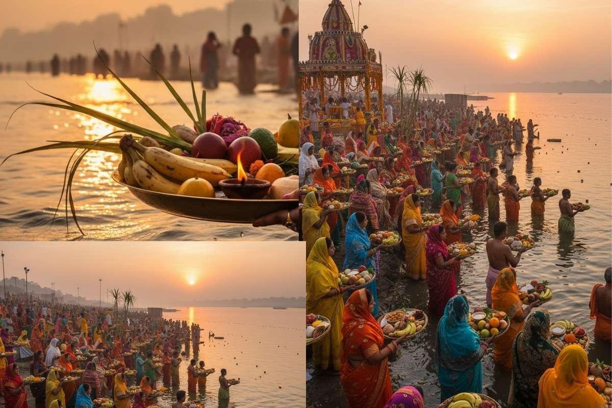 Bihar Witnesses Grand Chhath Celebrations as Lakhs Offer Sandhya Arghya