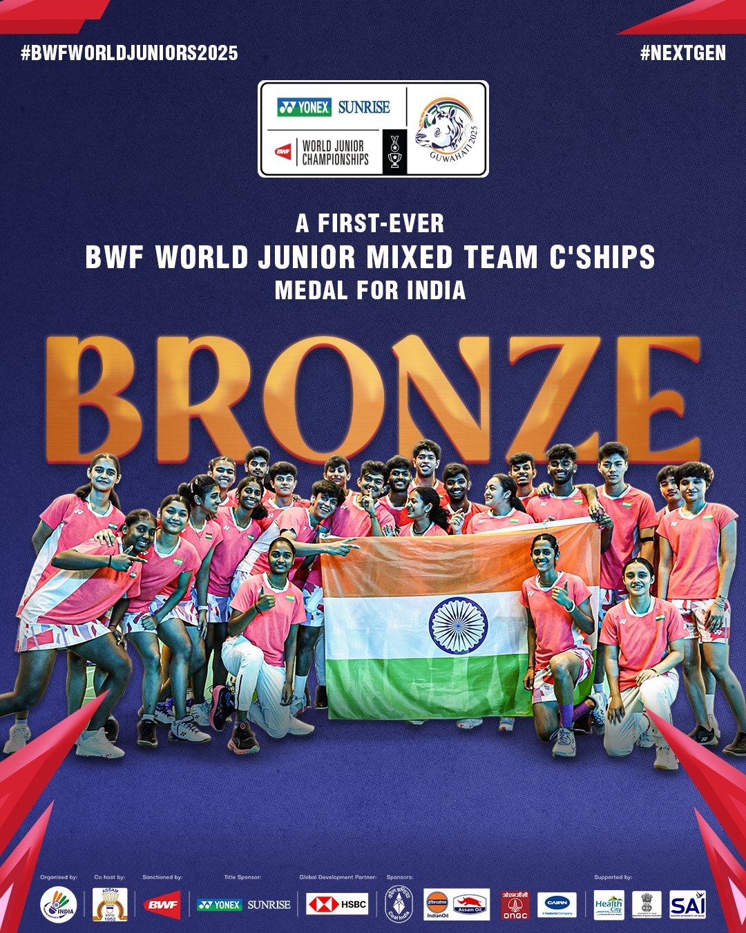 India Wins Historic Bronze at BWF World Junior Mixed Team Championships 2025