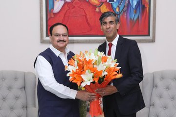 Union Minister J.P. Nadda Meets UK Former PM Rishi Sunak in Delhi