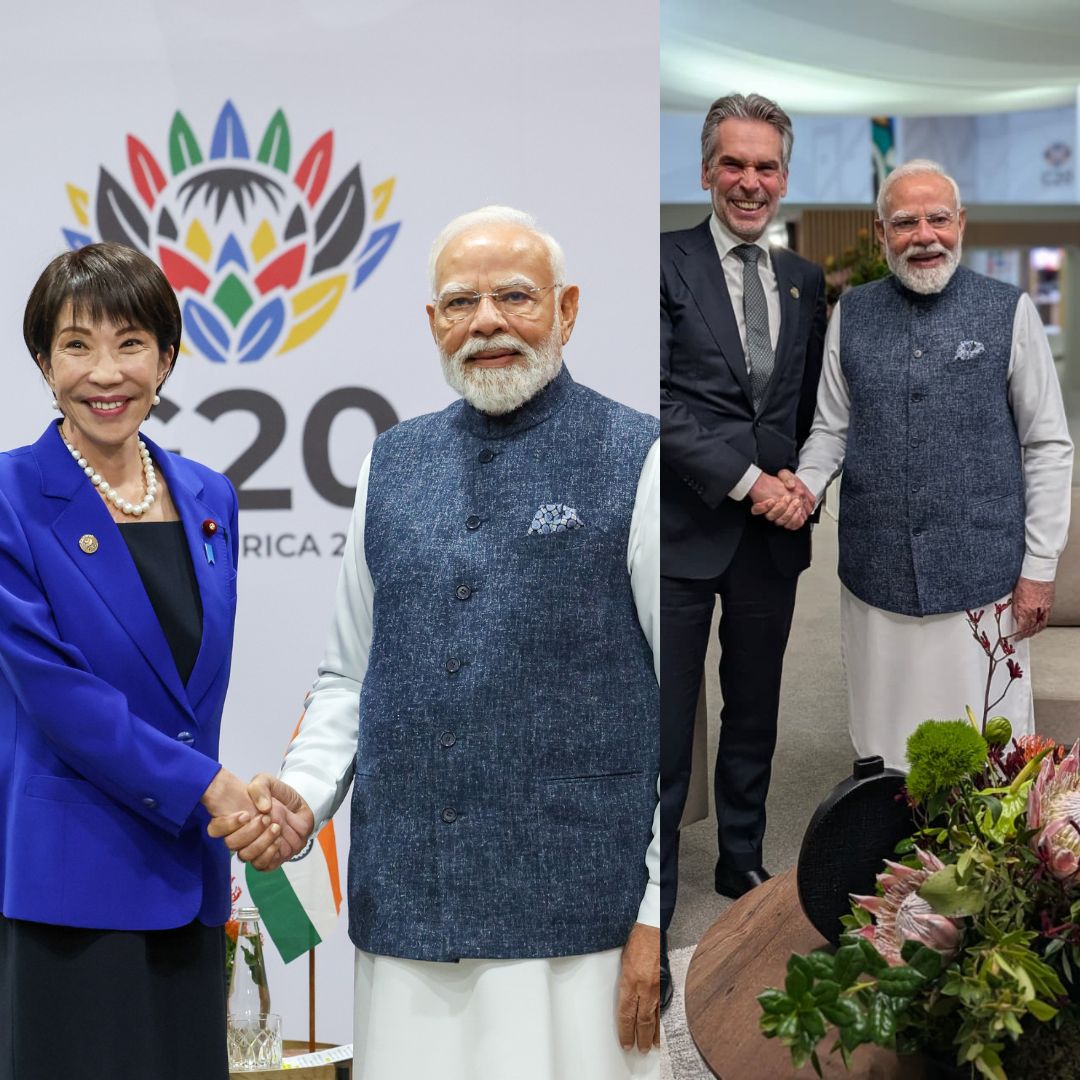 प्रधानमंत्री मोदी ने जोहान्सबर्ग में जापान और नीदरलैंड के प्रधानमंत्रियों से की मुलाकात