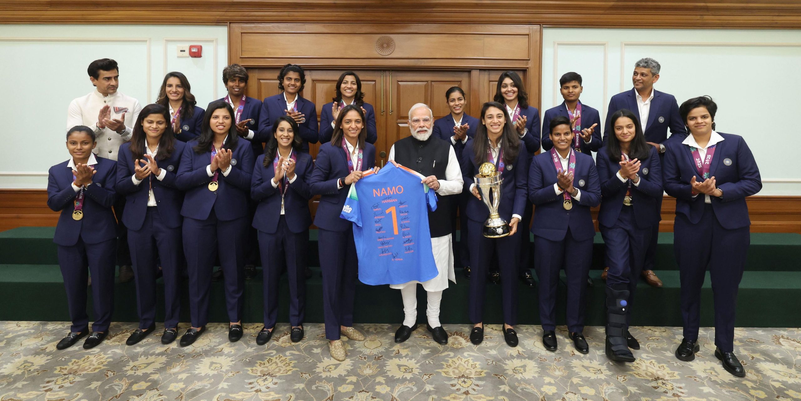 PM Modi Hosts Women’s World Cup Champions at His Residence