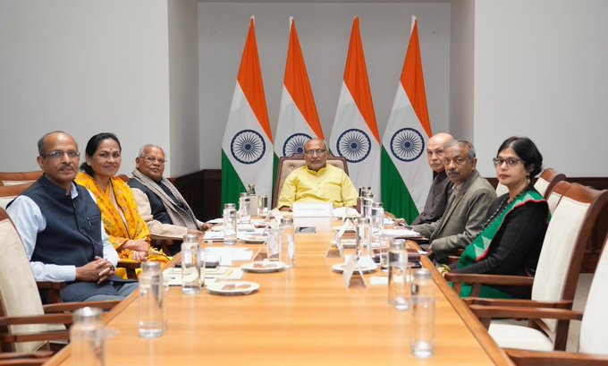 MSME Ministers Jitan Ram Manjhi and Shobha Karandlaje Meet Vice President CP Radhakrishnan