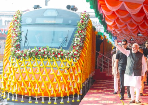 PM Modi flags off four new Vande Bharat Express trains