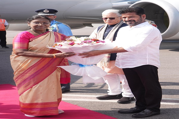 President Droupadi Murmu Arrives in Hyderabad for Two-Day Visit