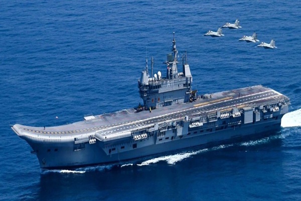 Indian Navy’s indigenous aircraft carrier INS Vikrant arrives at Port of Colombo
