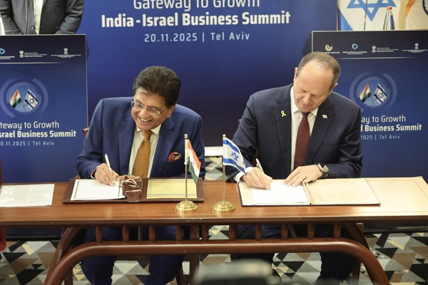 بھارت اور اسرائیل نے آزاد تجارت کے سمجھوتے کیلئے مذاکرات شروع کرنے کی خاطر دائرہئ کار کی شرائط پر دستخط کئے ہیں۔