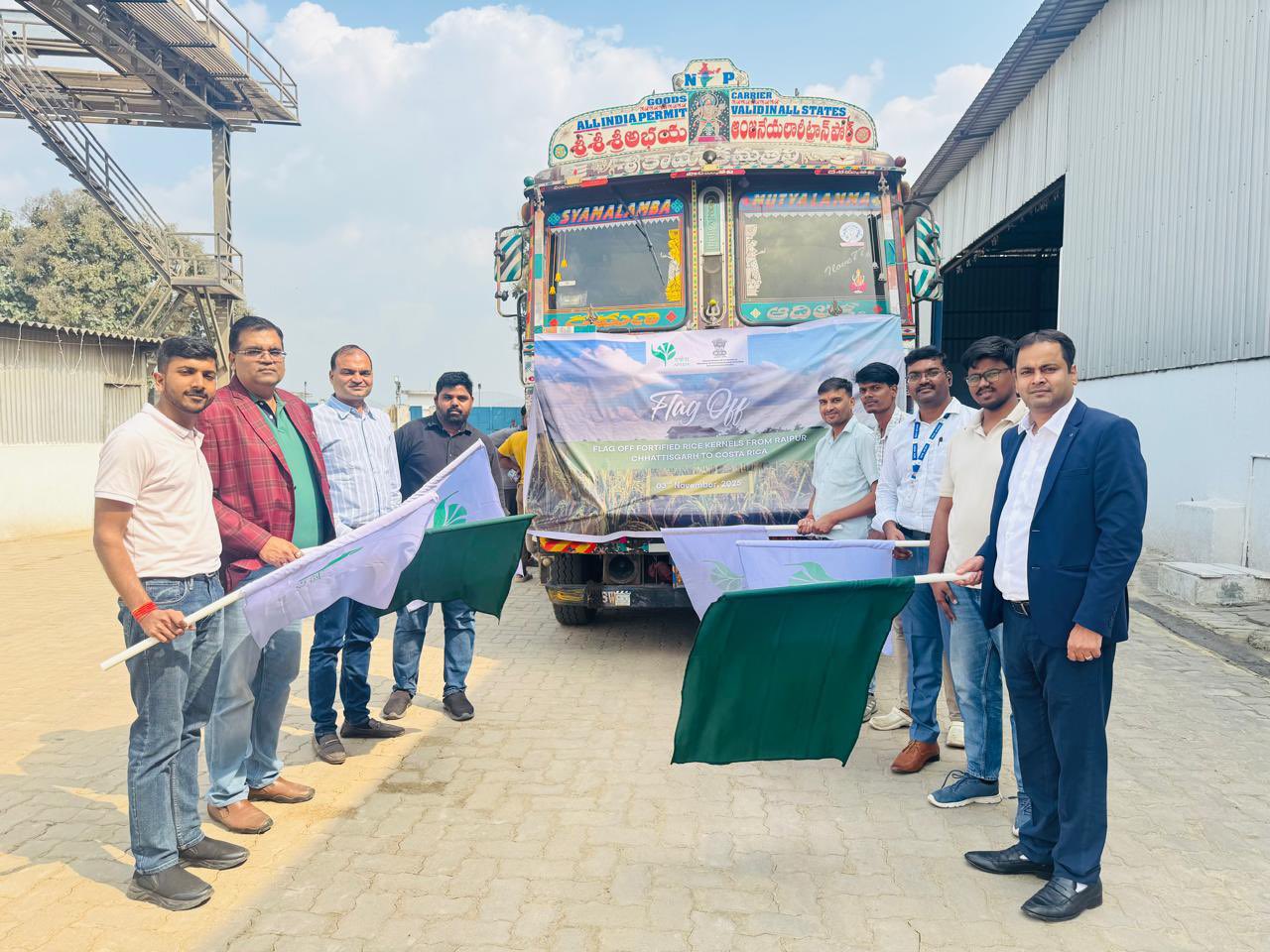एपीडा ने छत्तीसगढ़ से फोर्टिफाइड चावल कर्नेल की पहली खेप कोस्टा रिका भेजी