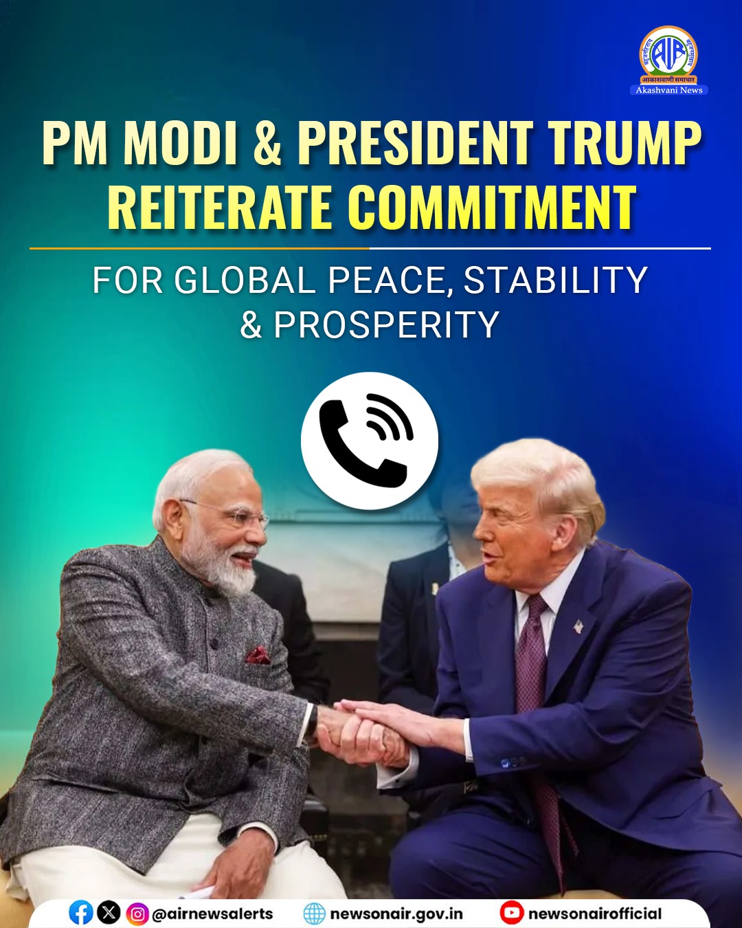 PM Modi & President Trump reiterate commitment