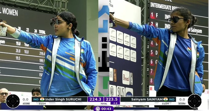 ISSF World Cup: एअर पिस्टल प्रकारात सुरुची सिंहची सुवर्णपदक, तर संयमला रौप्यपदक