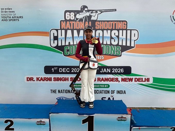 Raiza Dhillon Bags Double Gold at 68th National Shooting Championships