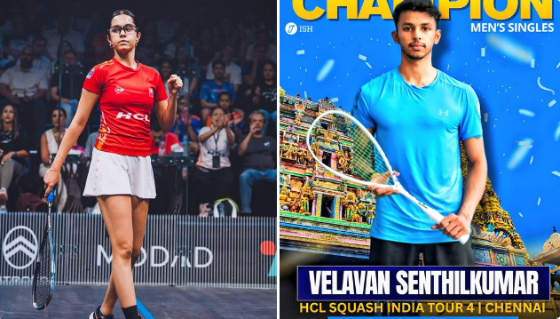 HCL Squash Indian Tour: अनाहत सिंह आणि वेलवन सेंथिलकुमारला विजेतेपद