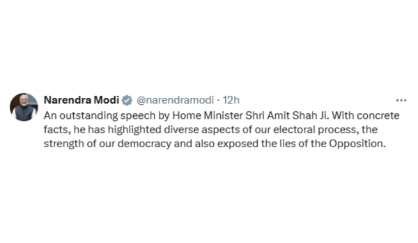 PM Modi lauds HM Amit Shah’s speech in Lok Sabha on Election Reform