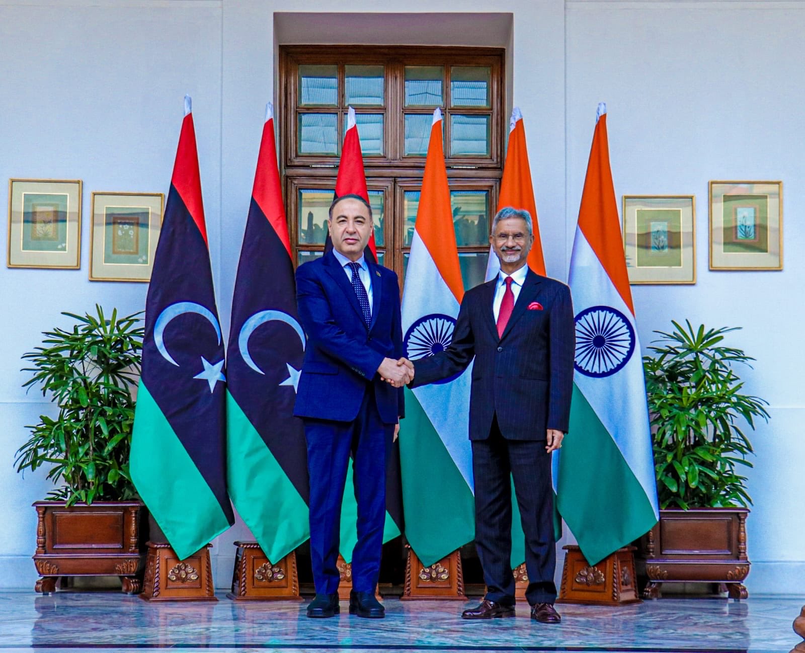 EAM Dr S Jaishankar holds productive discussions with his Libyan counterpart Eltaher Elbaour in Delhi